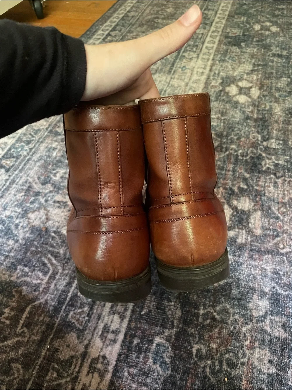 Florsheim midtown zipper cognac plain toe boots men’s size 7D